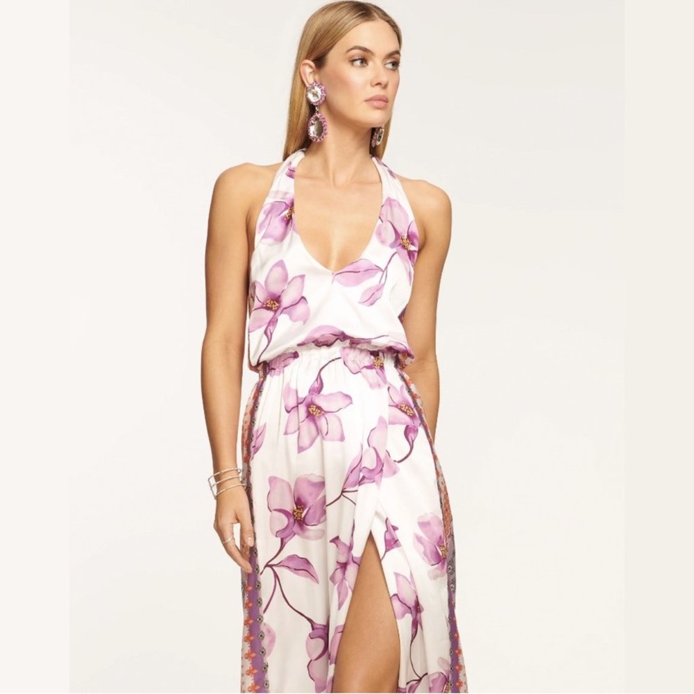 Ramy Brook Elise Floral Halter Maxi Dress